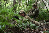 Security Forces Airmen assigned to the Ohio Air National Guard's 178th Security Forces Squadron prepare for an ambush exercise during annual training at Schofield Barracks, Hawaii, July 19, 2026.