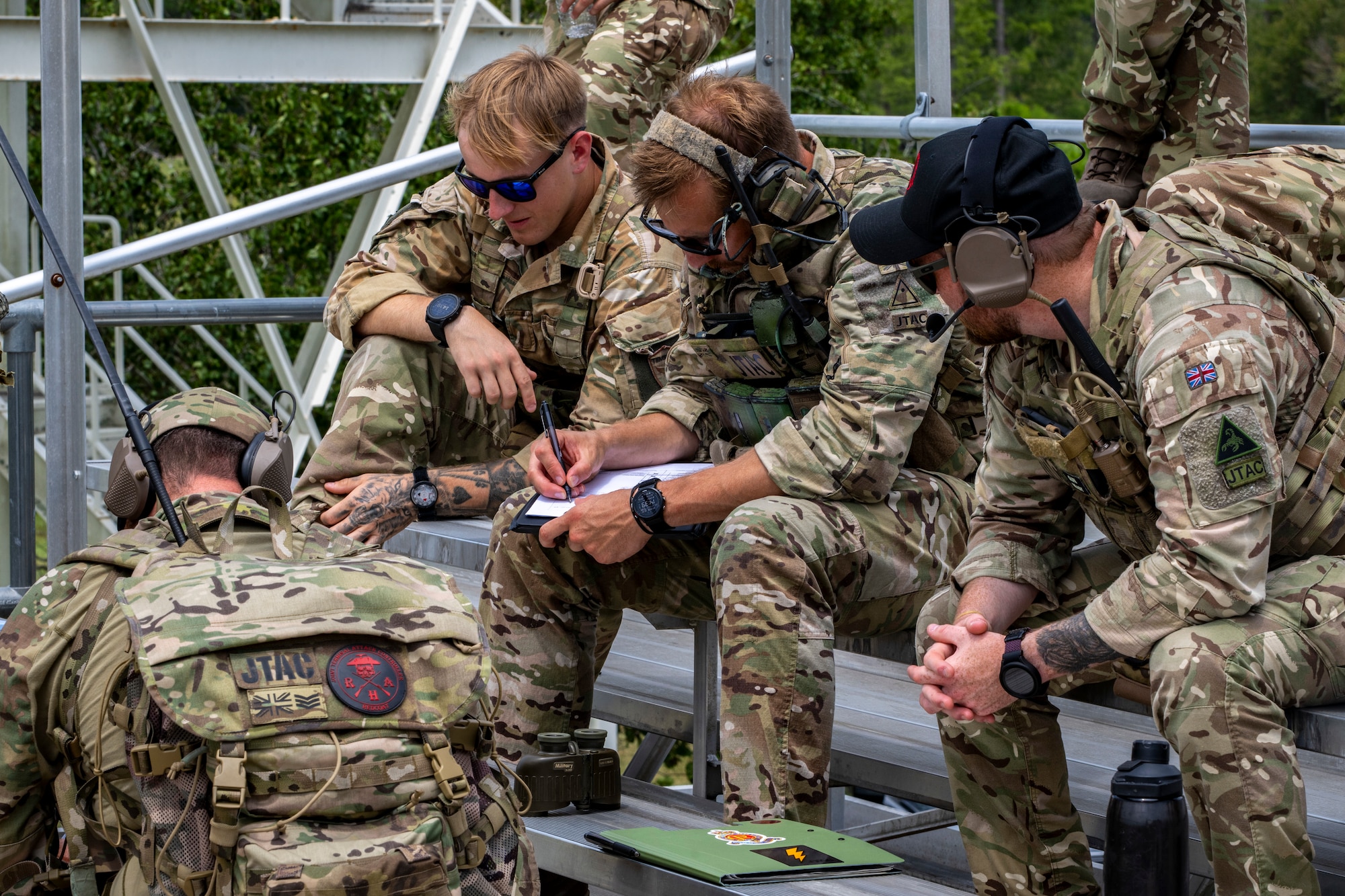 Military personnel during a training