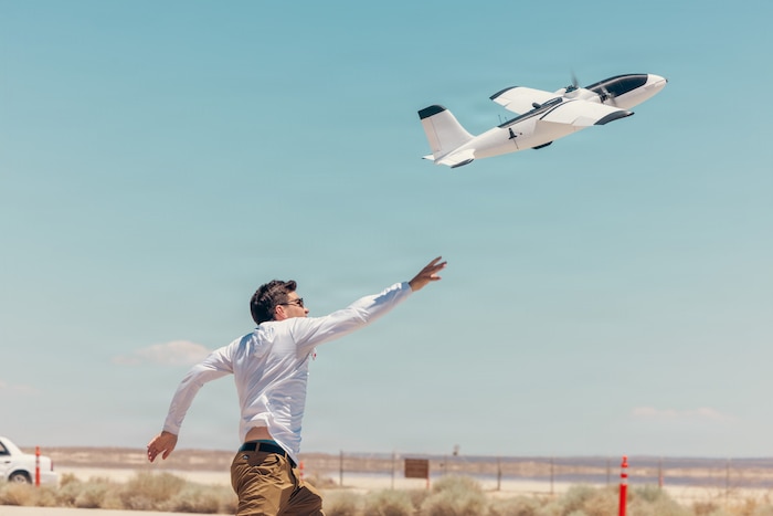 Noah Benton of Titan Dynamics launches a rapidly produced sUAS during "Game of Drones" 26-2 at Edwards Air Force Base, California on June 16, 2026. Hosted by the 412th Test Wing’s Experimental Test Force, in collaboration with the Defense Contract Management Agency’s US-X unit, the event supports the Air Force Test Center’s mission to accelerate the evaluation of autonomous technologies through collaborative experimentation and rapid user feedback. These evaluations will help accelerate placement onto the sUAS Blue List, strengthening efforts to meet the Secretary of War’s Drone Dominance initiative. (U.S. Air Force photo by Brandon Hernandez)