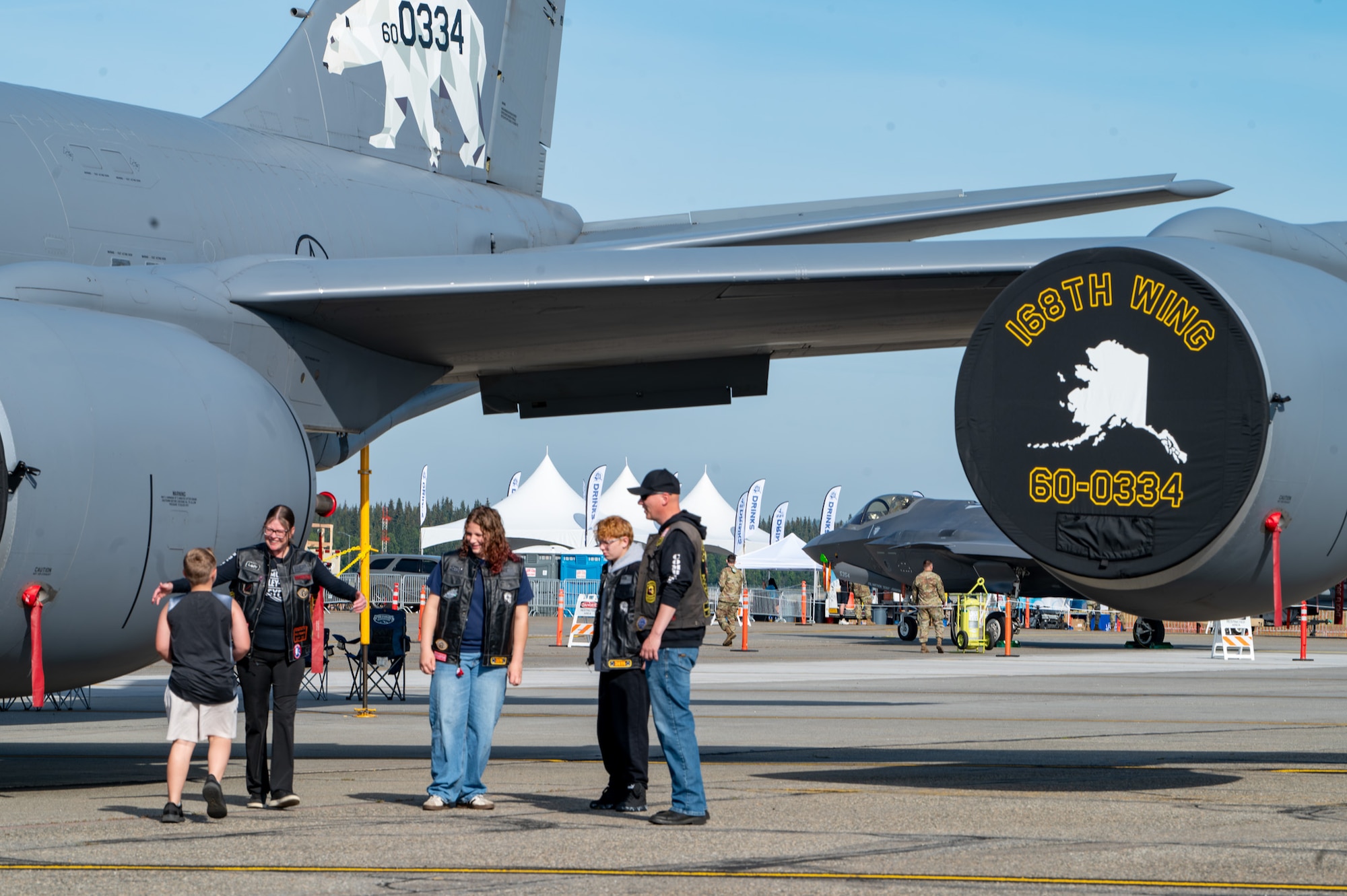 Families attend the Arctic Lightning Air Show at Eielson Air Force Base, Alaska, Aug. 1, 2026.