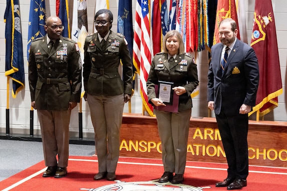 310th Sustainment Command (Expeditionary) unit and warrant officer recognized at Transportation Corps ceremony