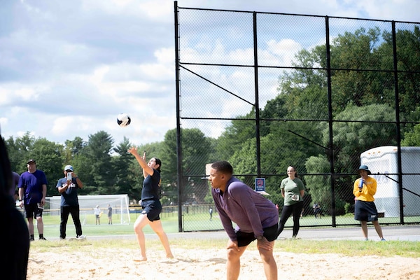Sailors assigned to Navy Medicine Readiness and Training Command Bethesda, participate in the 2026 NMRTC Bethesda Captain’s Cup at Walter Reed National Military Medical Center, July 31, 2026. NMRTC Bethesda's mission is to maximize warfighter performance through optimized medical readiness tailored to operational requirements, enhance the readiness of the medical force to sustain expeditionary medical capability, and train and develop the Navy Medicine Force. (U.S. Navy photo by Mass Communication Specialist 2nd Class Alec Kramer)