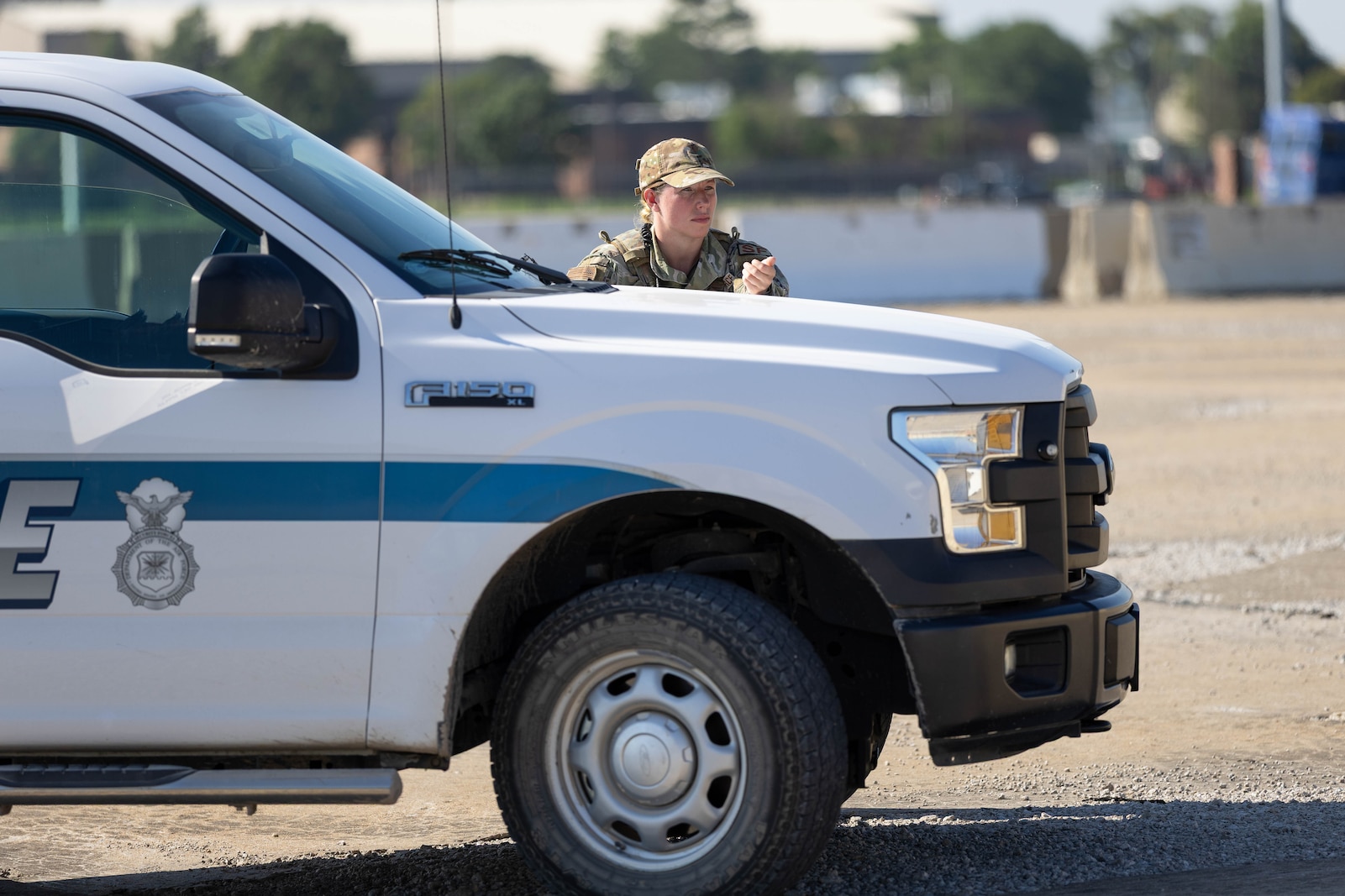 Defenders assigned to the 190th Security Forces Squadron coordinate response operations during the first-ever Point Defense Assessment (PDA) at the 190th Air Refueling Wing, Topeka, Kansas, July 13-16, 2026. The assessment allowed defenders to stress-test their counter-unmanned aircraft system (C-UAS) operating procedures against realistic simulated threats, ensuring defender readiness and mission assurance. (U.S. Air National Guard photo by Staff Sgt. Meagan Gardner)