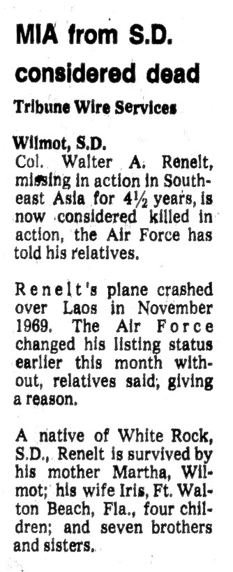 U.S. Air Force Col. Walter A. Renelt