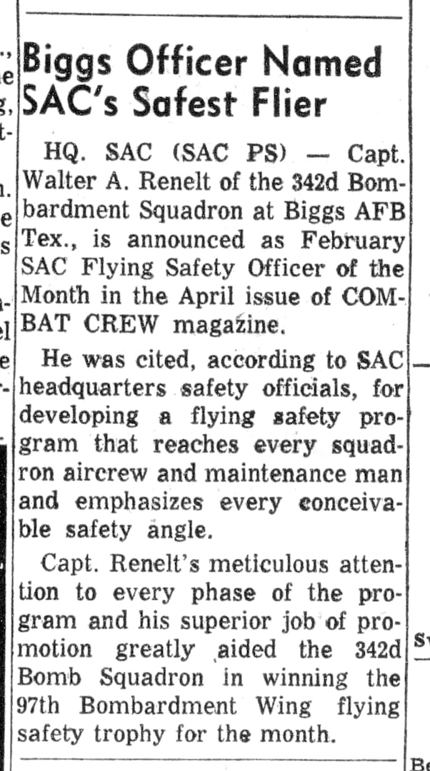 U.S. Air Force Col. Walter A. Renelt