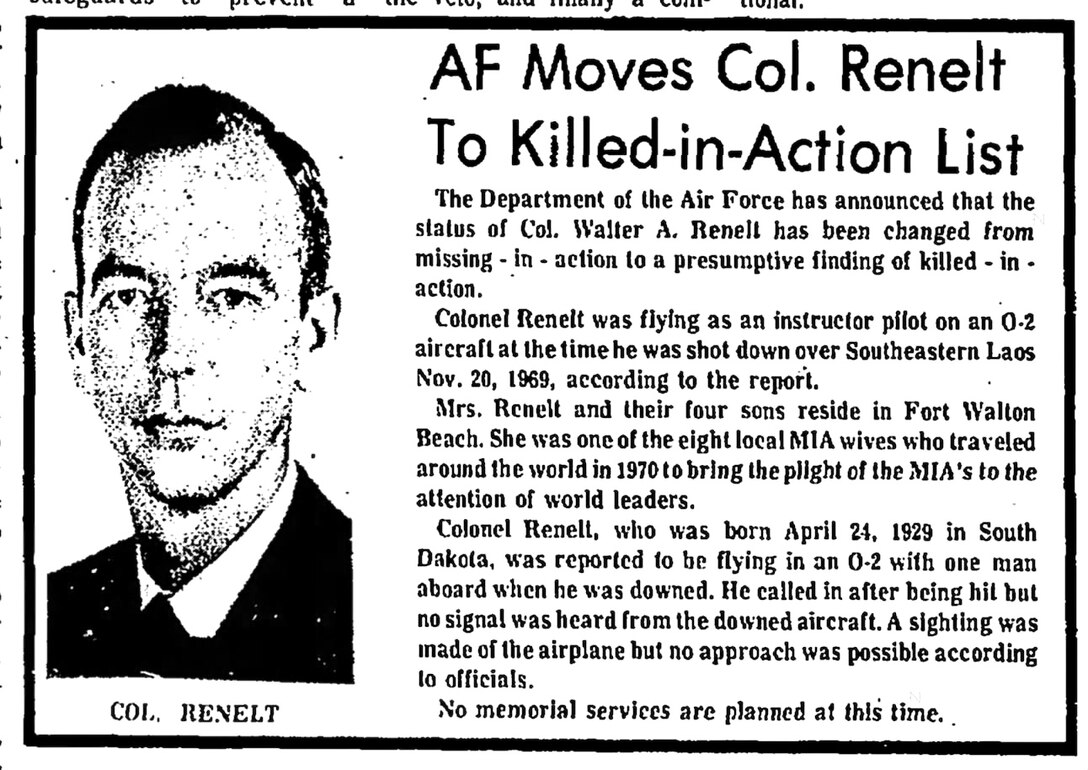 U.S. Air Force Col. Walter A. Renelt
