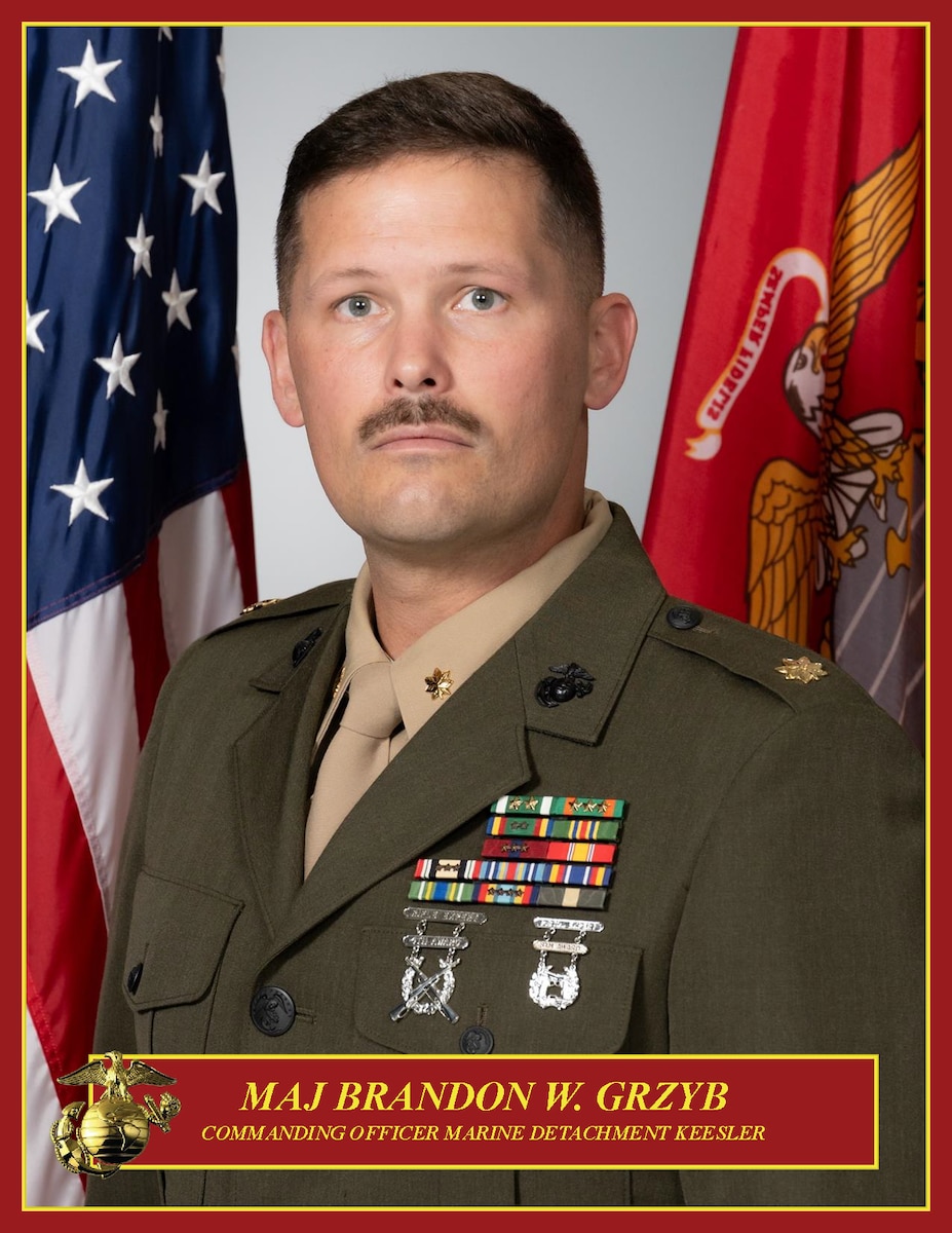 A U.S. Marine in service dress.