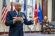 U.S. Air Force Maj. Gen. Charles Walker, Air National Guard assistant to the judge advocate general of the United States Air Force, addresses an audience of friends, family and colleagues at his retirement ceremony in Nashville, Tenn., July 24, 2026. Walker is concluding a distinguished 35-year career during which he previously served as director of the Office of Complex Investigations at the National Guard Bureau in Washington, D.C., chief of staff for the Air Component at Joint Force Headquarters—Kentucky National Guard, and staff judge advocate for the Kentucky Air Guard’s 123rd Airlift Wing in Louisville. (U.S. Air National Guard photo by Dale Greer)
