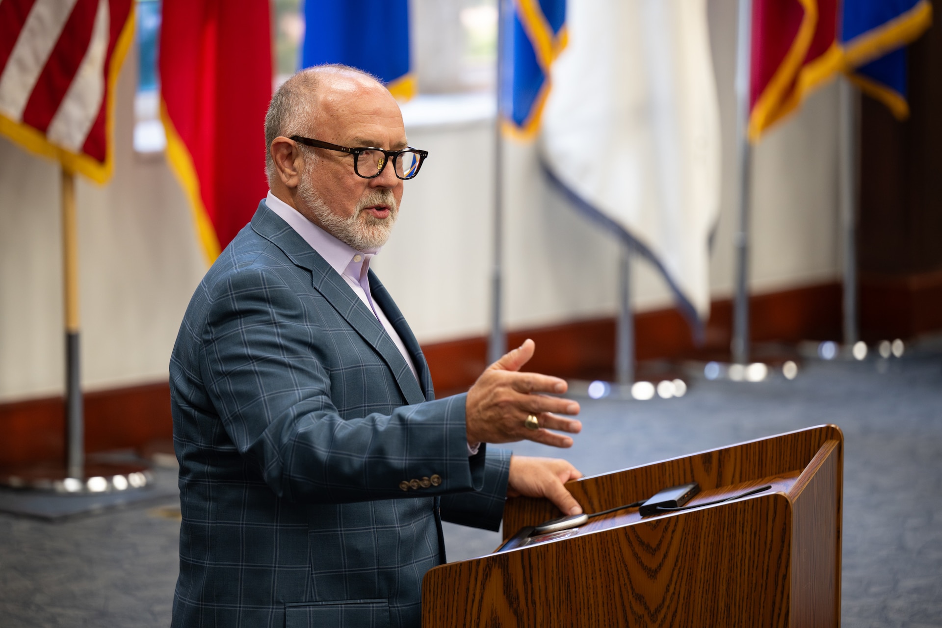 Charles Young III, general counsel of the U.S. Army, speaks at the retirement ceremony of U.S. Air Force Maj. Gen. Charles Walker, Air National Guard assistant to the judge advocate general of the United States Air Force, in Nashville, Tenn., July 24, 2026. Walker is concluding a distinguished 35-year career during which he previously served as director of the Office of Complex Investigations at the National Guard Bureau in Washington, D.C., chief of staff for the Air Component at Joint Force Headquarters—Kentucky National Guard, and staff judge advocate for the Kentucky Air Guard’s 123rd Airlift Wing in Louisville. (U.S. Air National Guard photo by Dale Greer)