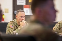 Brig. Gen. David Barrett, U. S. Army Reserve Legal Command and a delegation of legal professionals, conducted an Article 6 inspection of the 84th Training Command's legal section, August 1, 2026, at Fort Knox, Ky. (U.S. Army Reserve photo by Sgt. 1st Class Justin Hardin)