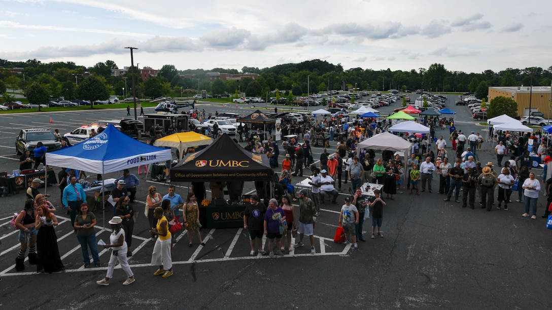 Community members gather during National Night Out
