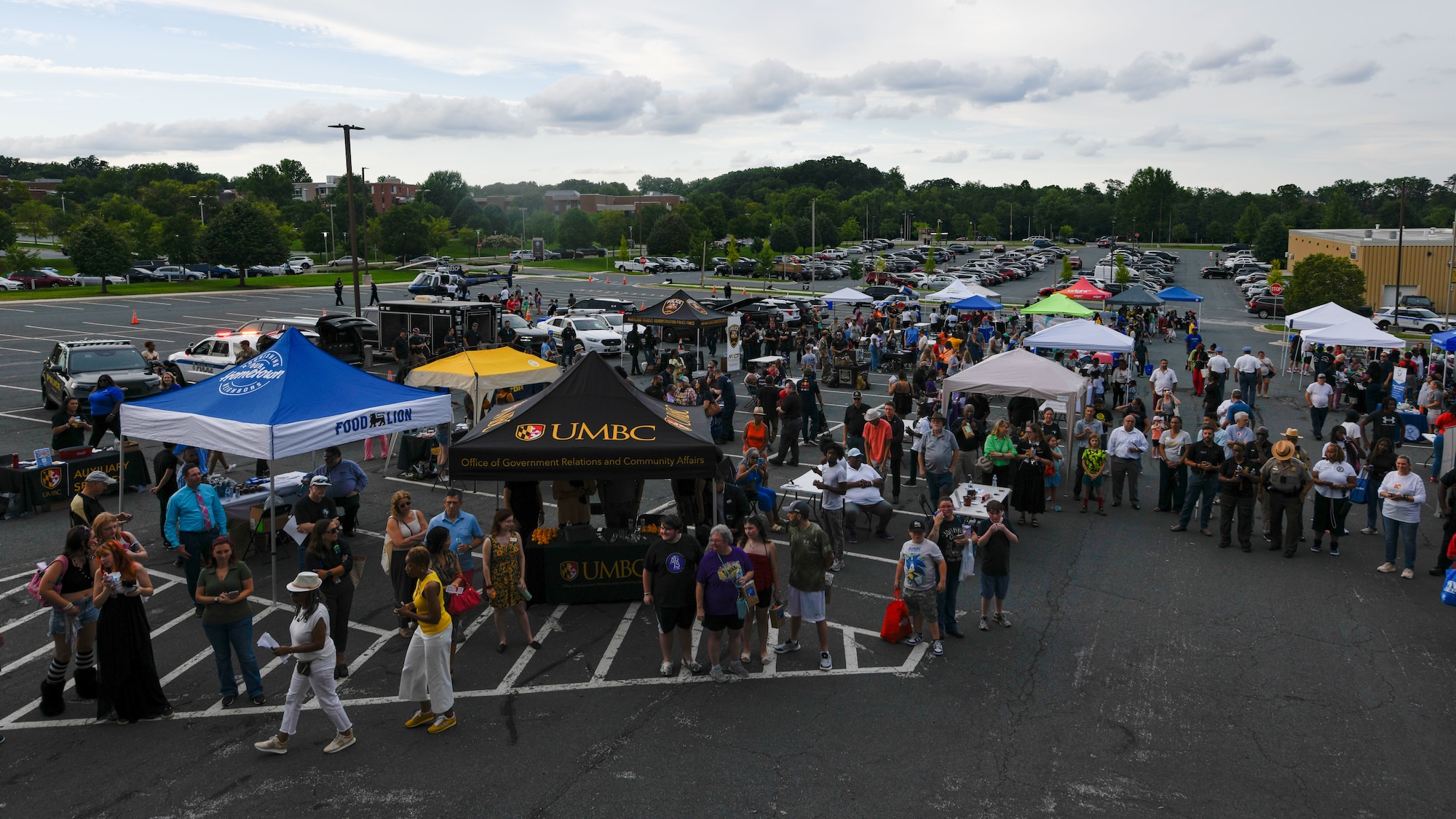 Community members gather during National Night Out