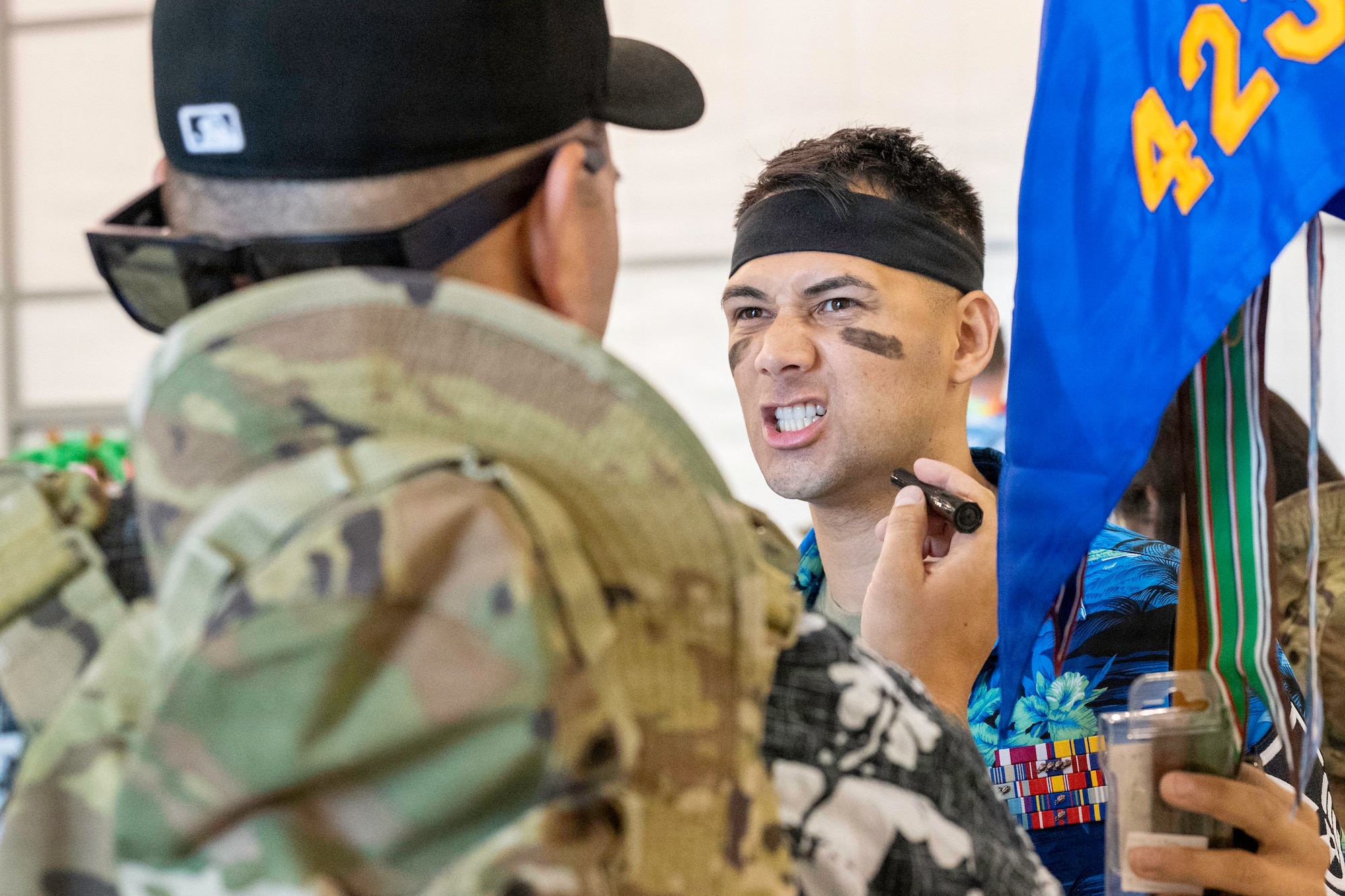 Pathfinders socialize during a combat dining-in