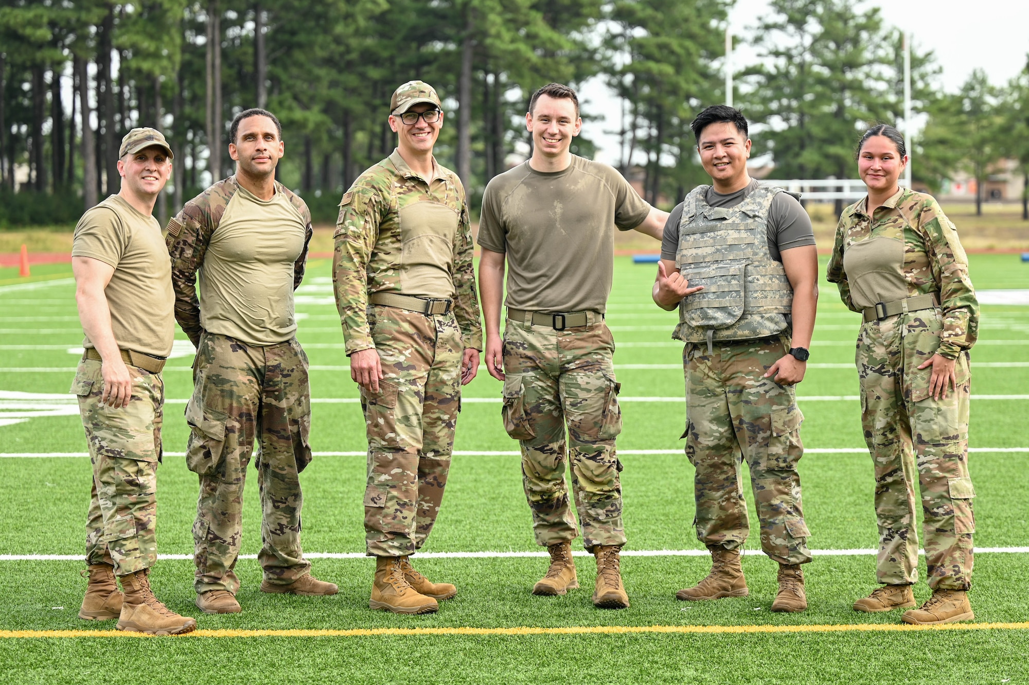 Six Airmen pose for a group photo