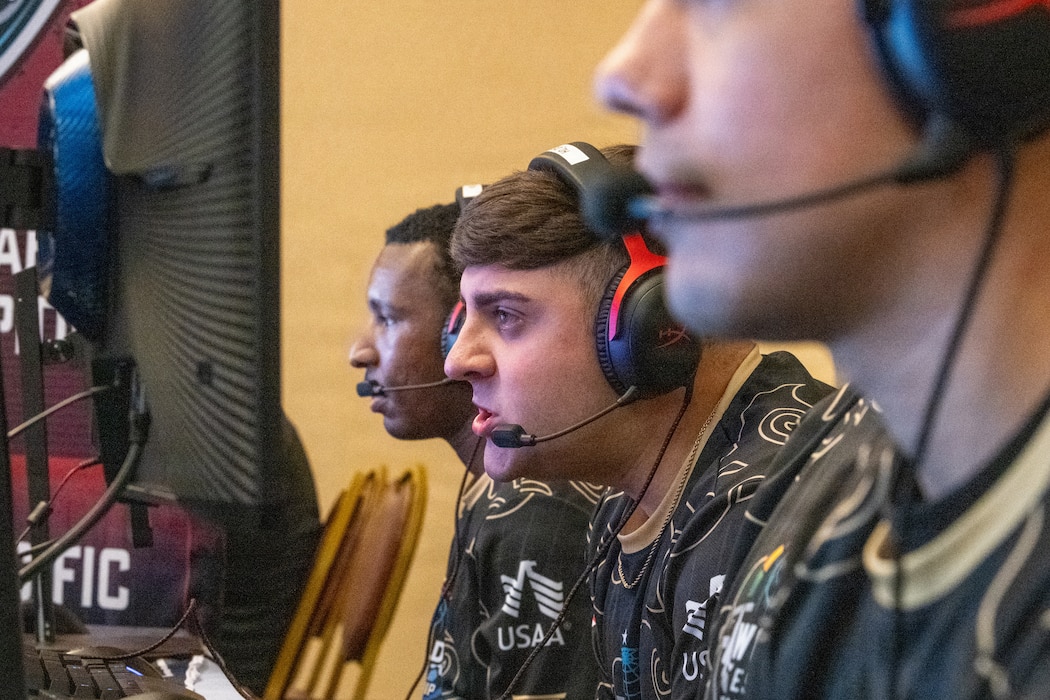 Airmen playing a video game
