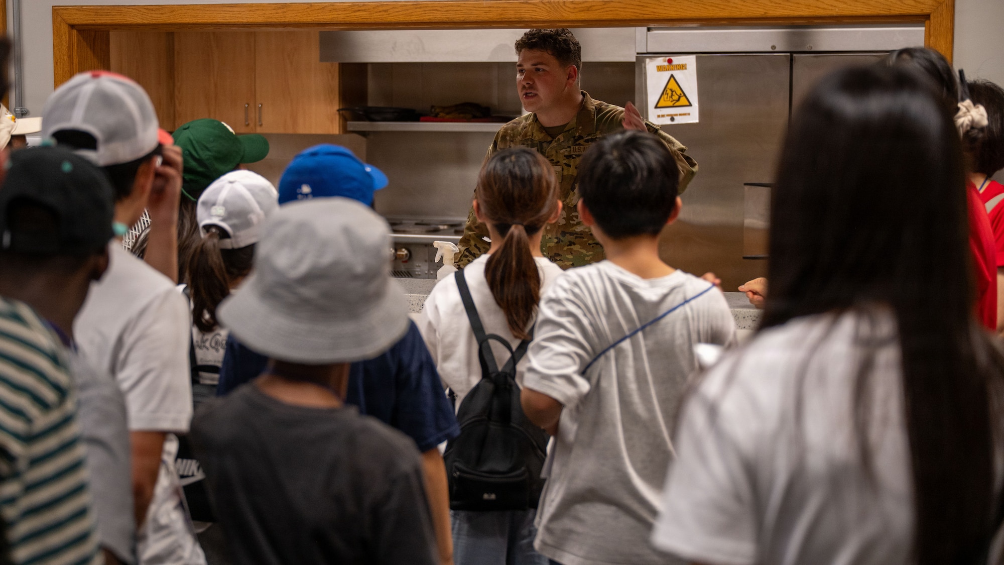 Students attend a base tour.