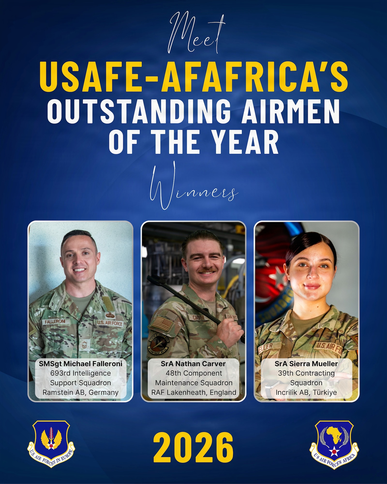Graphic depicting USAFE-AFAFRICA Outstanding Airmen of the Year winners