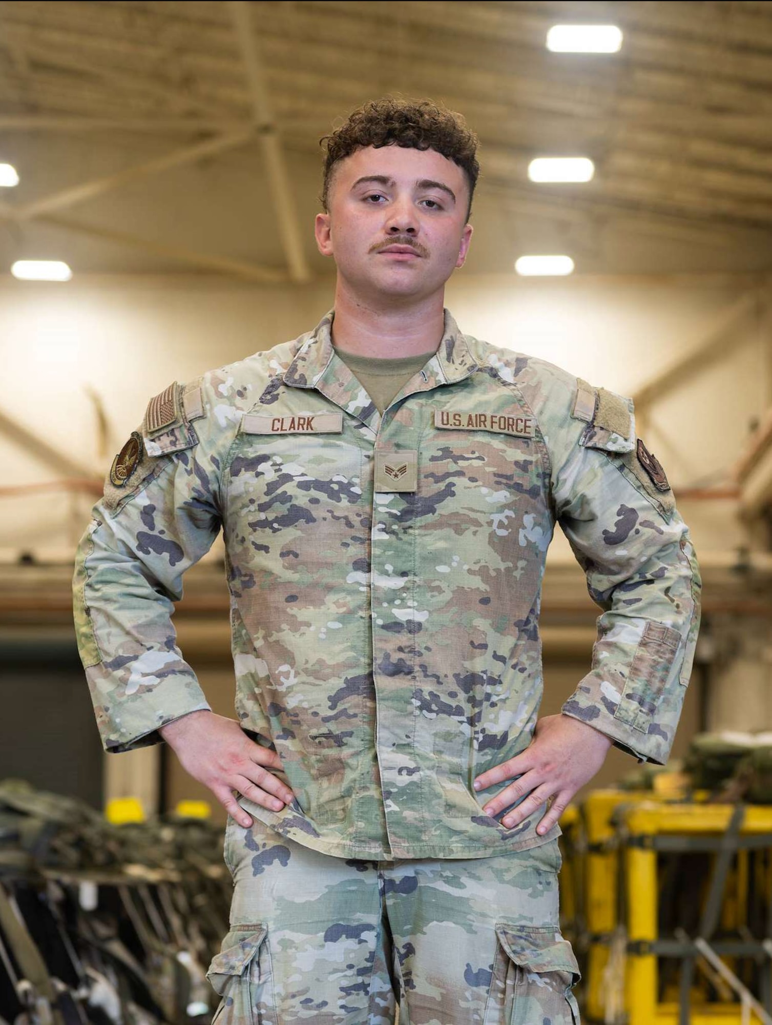 Senior Airman Dalton Clark, an aerial transportation specialist assigned to the 1st Special Operations Wing, poses for a portrait at Hurlburt Field, Florida, August 5, 2026.