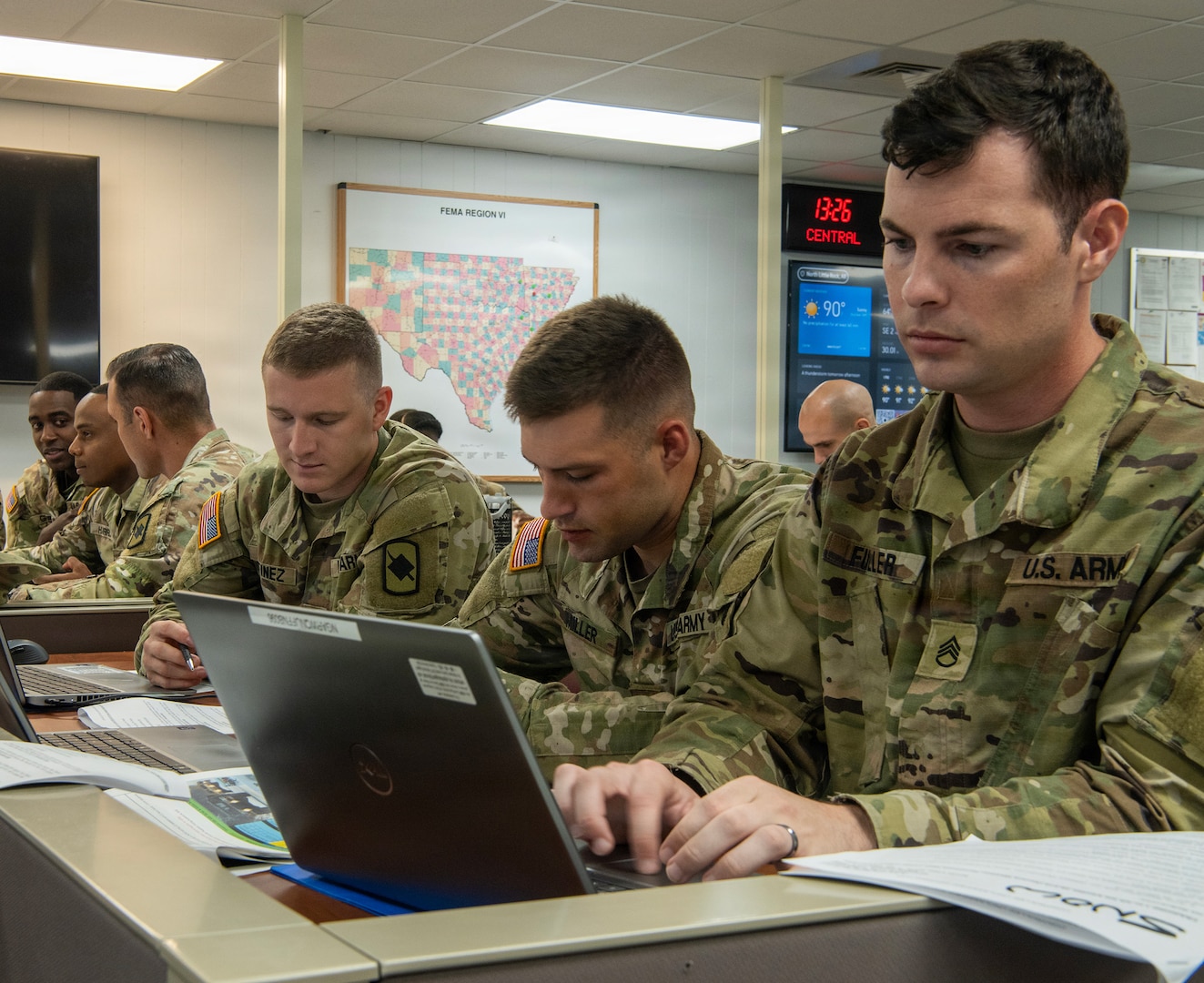Students of the Arkansas National Guard’s Guardian Response Training Academy participate in a winter storm response exercise on Aug. 4, 2026, at Camp Joseph T. Robinson, Arkansas.