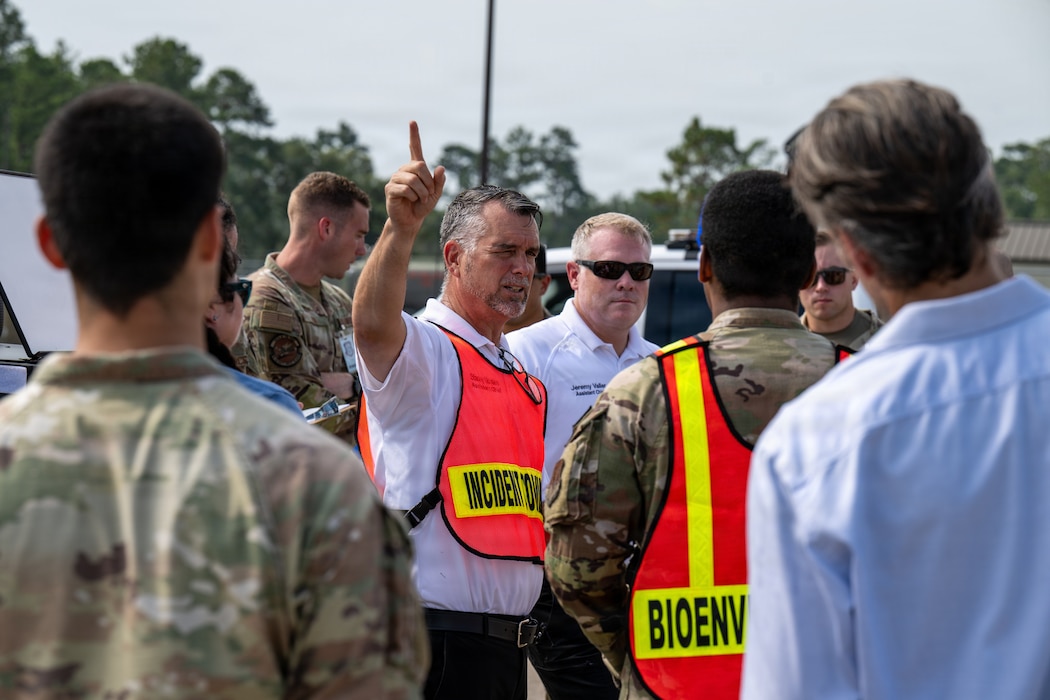 Airmen in an exercise.