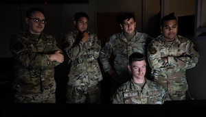 U.S. Airmen with the 5th Communications Squadron (5th CS) Communications Focal Point (CFP) work center conduct training at Minot Air Force Base, North Dakota, Aug. 5, 2026.