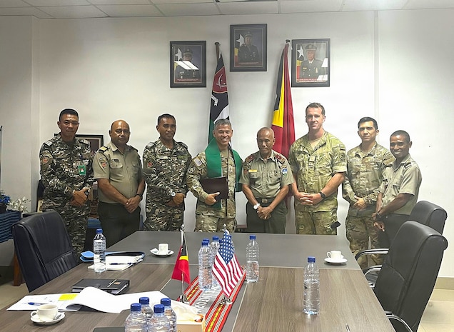 U.S. Army Pacific Deputy Command General-Homeland Affairs met with Chief of Staff of the FALINTIL-Timor Leste Defence Force (F-FDTL) Brig Gen. José da Costa Soares during his visit to Timor--Leste in July 2026.