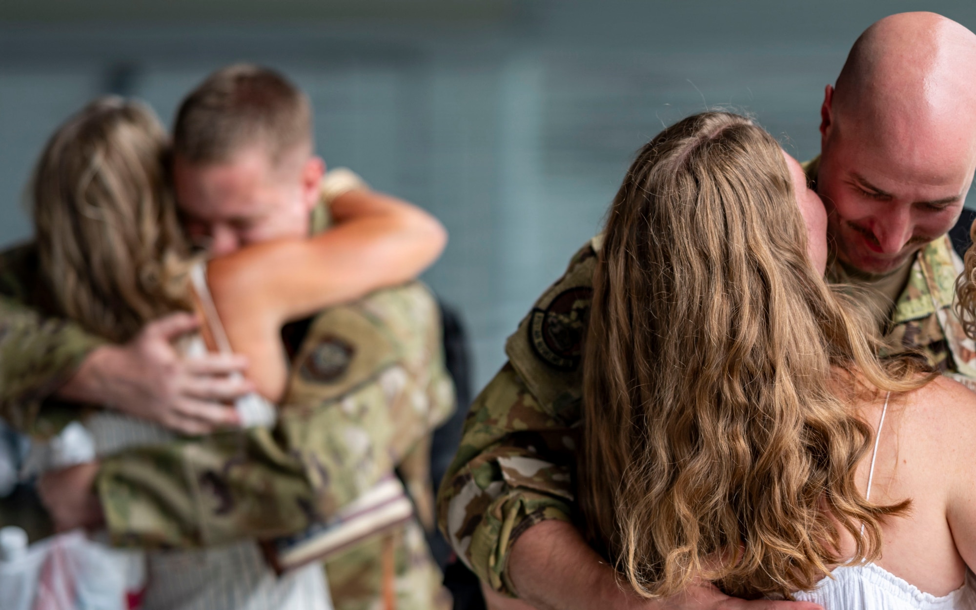 Airmen assigned to the 6th Air Refueling Wing are welcomed home by friends and families during a redeployment at MacDill Air Force Base, Florida, July 3, 2026. Military families provide the foundation that enables the 6th Air Refueling Wing to generate combat-ready Airmen and project airpower across the globe. (U.S. Air Force photo by Senior Airman Monique Stober)