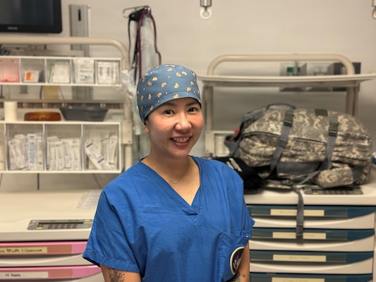 Hospital Corpsman 2nd Class Pongmon Tunbuth, assigned to Navy Medicine Readiness and Training Command Rota, serves as a certified surgical technologist at Naval Station Rota, Spain, July 31, 2026. By supporting surgeons during a variety of medical procedures, Tunbuth helps ensure service members receive the care needed to remain medically ready and support operational missions worldwide. (U.S. Navy photo by Lt. Cmdr. Alicia Sacks)