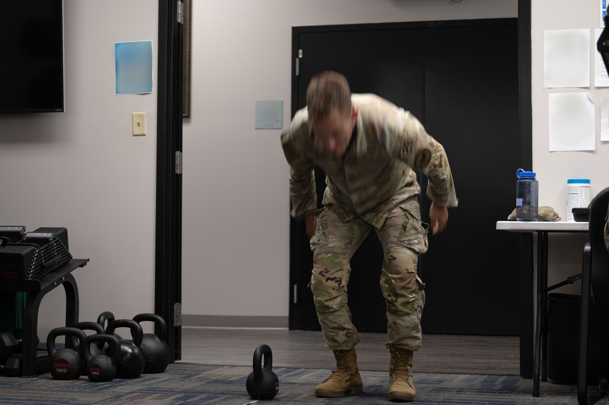 a U.S. Air Force Academy cadet, long jumps during an immersion at Hurlburt Field, Florida