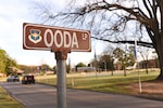 A street sign depicting OODA Loop sits on display February 3, 2020, at Maxwell Air Force Base, Alabama.