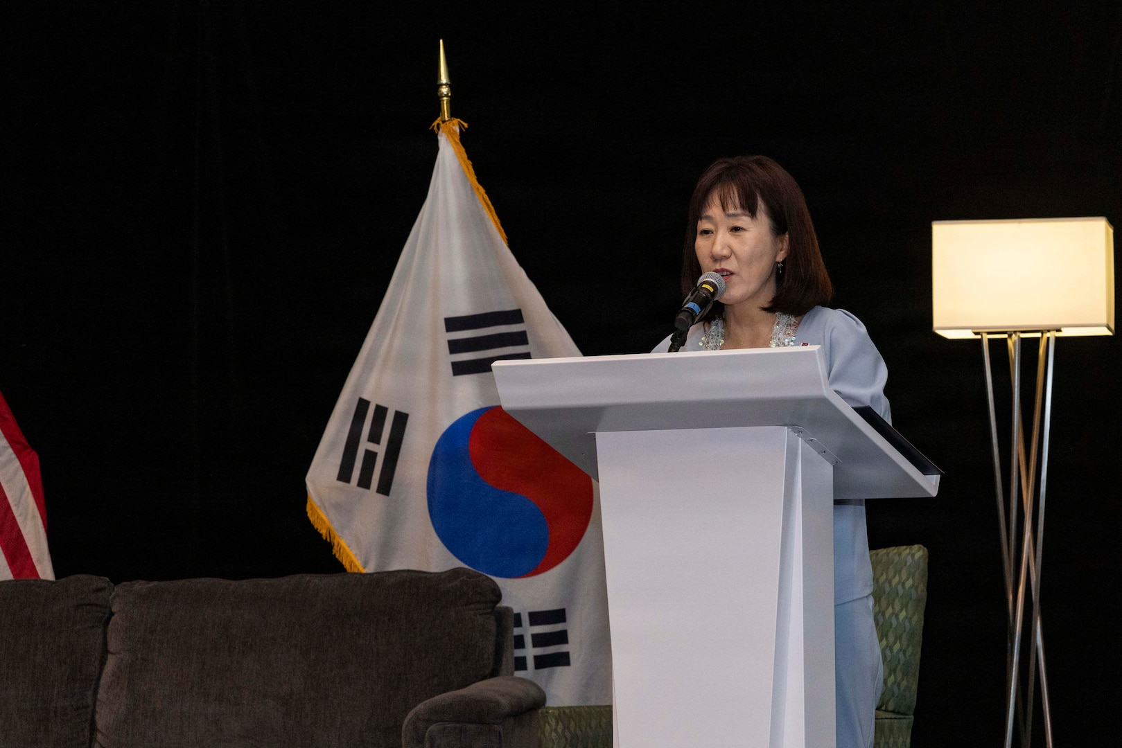 Kang Yunjin, Vice Minister of Republic of Korea Ministry of Patriots and Veterans Affairs speaks during the Korean/Cold War Annual Government Briefing in Omaha, Nebraska, Aug. 7, 2026