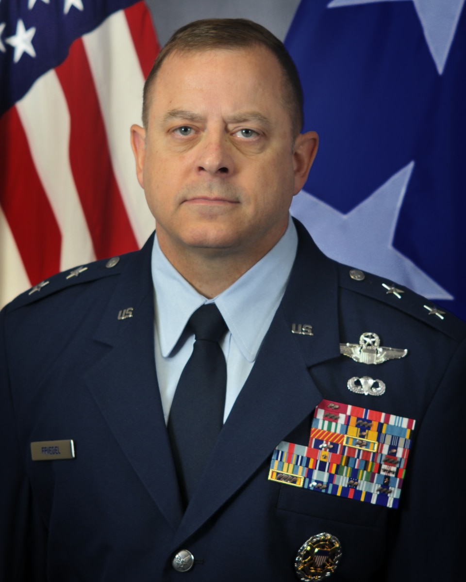 This is the official portrait of Brig. Gen. Jesse J. Friedel.