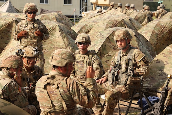 Army Reserve Commanding General Kelly Dickerson 84th Training Command, conducts a battlefield circulation to check on training and the welfare of Soldiers, August 5, 2026, at Fort McCoy, Wis. Medical units participating in the Regional Medic exercise establish treatment facilities, conduct casualty triage, provide emergency medical care, coordinate medical evacuation, and practice prolonged field care under simulated combat conditions. (U.S. Army Reserve photo by Sgt. 1st Class Justin Hardin)