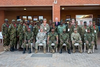 U.S. and Botswana military personnel pose for a photo following the opening ceremony for Exercise Southern Accord 2026 at Gaborone Technical College in Gaborone, Botswana, Aug. 10, 2026.
