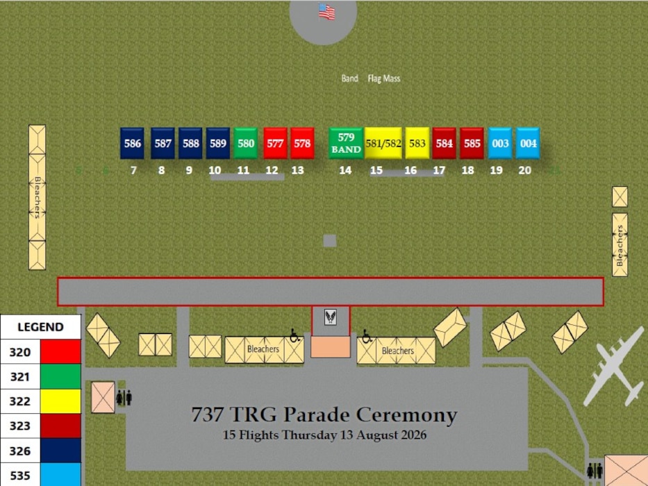 Flight Map for Graduation/Parade Ceremony: 13 August