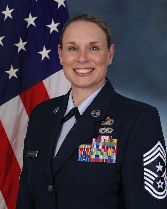 CMSgt Sharla A. Kostielney is the Command Chief Master Sergeant for the “Forward Edge,” 36th Wing at Andersen Air Force Base, Guam.