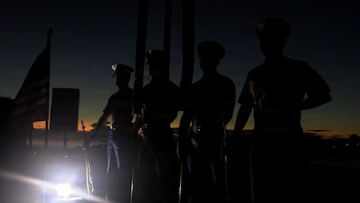U.S. Marines with Marine Rotational Force – Darwin 26 prepares for a ceremony commemorating the 84th anniversary of the Battle of Guadalcanal at the Guadalcanal American Memorial in Honiara, Solomon Islands, Aug. 7, 2026.
