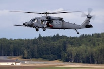 An Alaska Air National Guard HH-60W Jolly Green II crew preparing to support the Arctic Thunder Open House quickly shifted to a real-world mission Aug. 9, rescuing the pilot of a crashed Cessna 185 near Trapper Joe Lake.