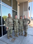 Surgical and Critical Care Physician Assistant Residents (from left to right): Capt. Ralph Pangilinan, Capt. Jordyn Peacock, and Capt. Nykole Turner and Program Director Maj. Elissa Flynn