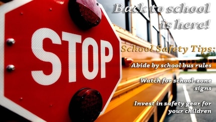 photo of a school bus and red stop sign.