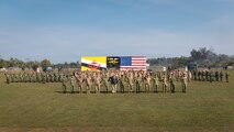 U.S. Army, Oklahoma Army National Guard and Royal Brunei Land Force celebrate the beginning of Exercise Pahlawan Warrior 26 during an opening ceremony at Tutong Camp near Bandar Seri Begawan, Brunei, Aug. 11, 2026.