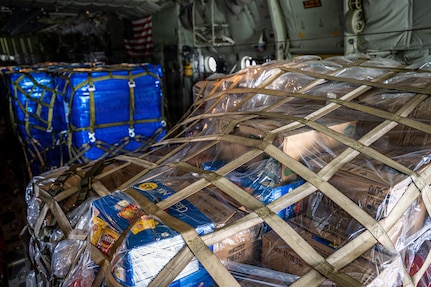 Pallets on an aircraft