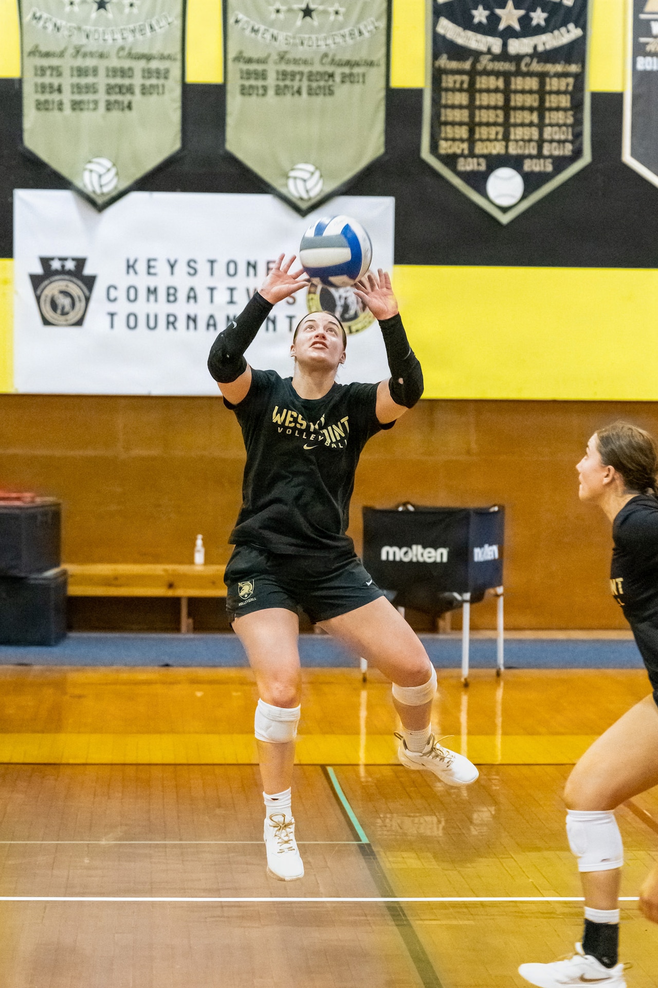 The Army West Point women's volleyball team held its preseason training camp Aug. 6 to 13, 2026, at Fort Indiantown Gap, Pennsylvania. The team invited local volleyball players for a youth volleyball clinic on Aug. 12.  (U.S. Army Photos by Pfc. Austin Duplessie)