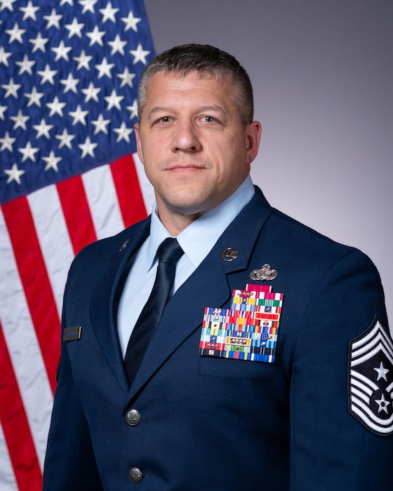 Chief Master Sgt. Joshua Skarloken is the command chief master sergeant of the 412th Test Wing at Edwards Air Force Base, California.
