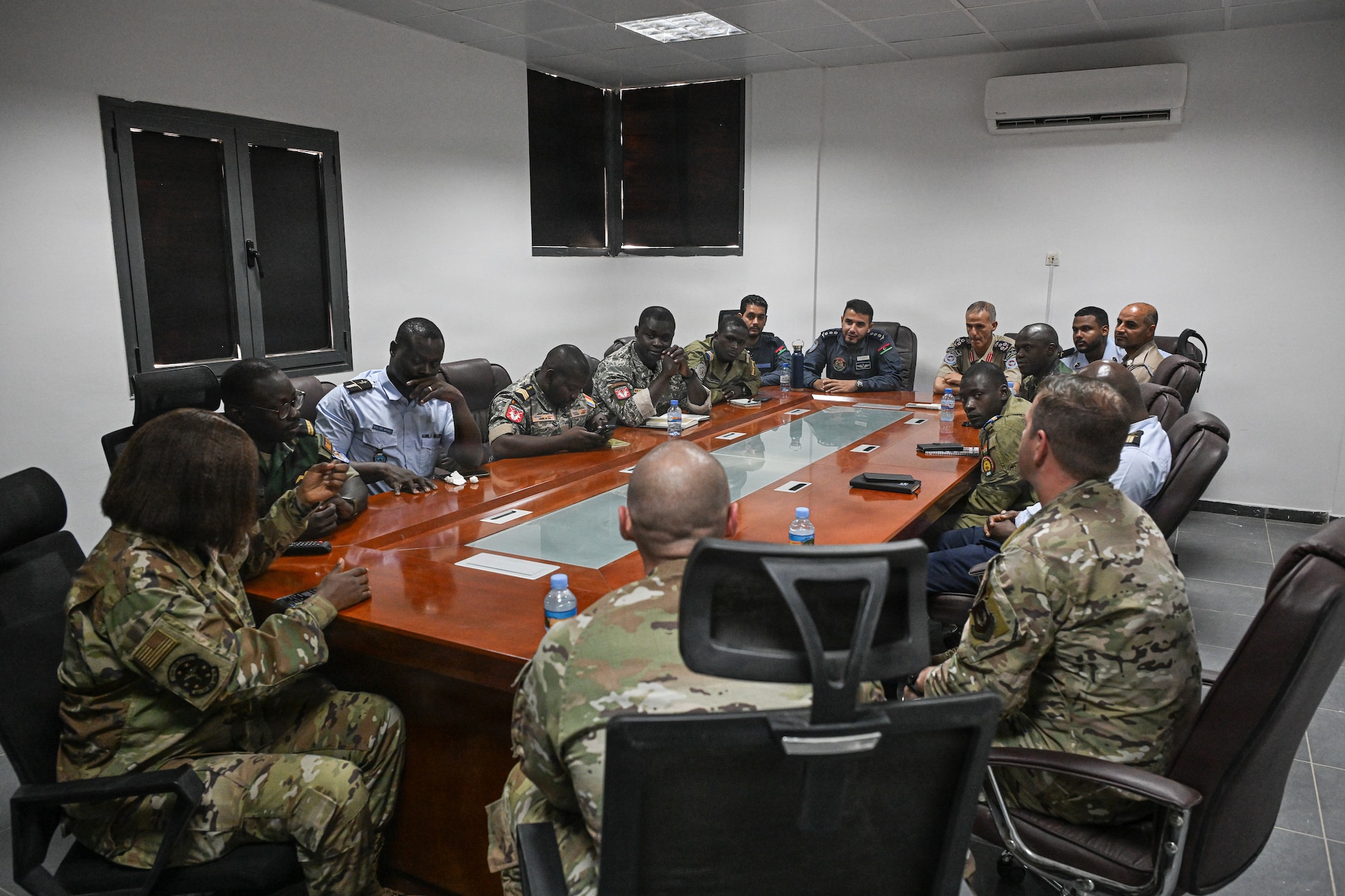 Leaders from the U.S. Air Force and partner African air forces exchange ideas during a roundtable discussion