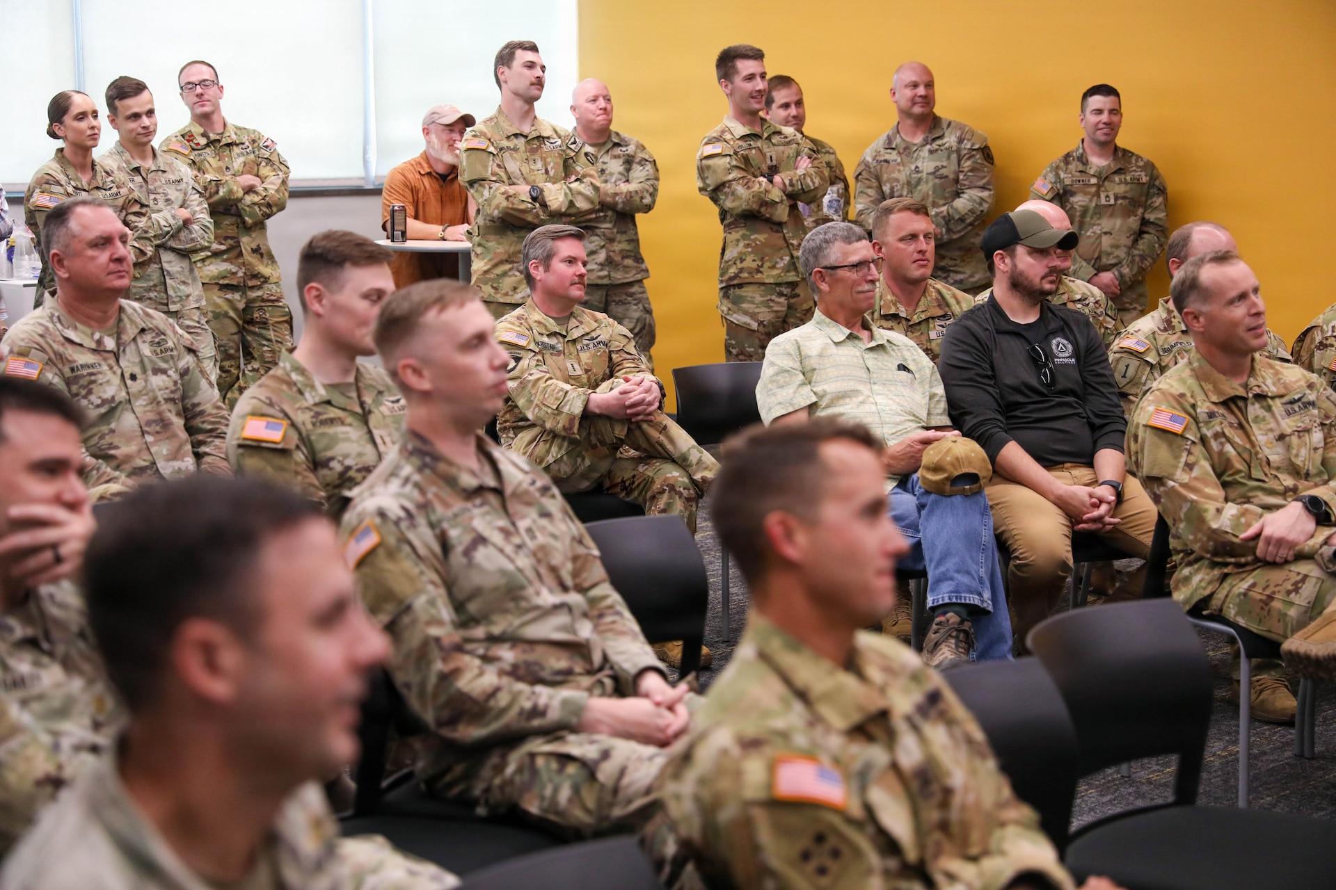 Family members, friends and fellow Soldiers gathered celebrate the career of U.S. Army Sgt. 1st Class Jeremy Lowe at the Joint Force Headquarters building on Boone National Guard Center in Frankfort, Kentucky, for his retirement ceremony July 29, 2026.