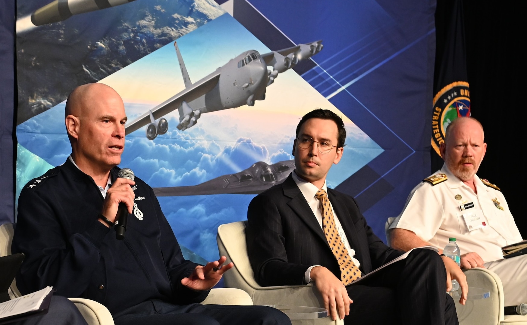 U.S. Air Force Lt. Gen. Michael Lutton, deputy commander, U.S. Strategic Command, participates in a panel discussion, at USSTRATCOM’s 16th Deterrence Symposium in Omaha, Nebraska, August 5, 2026. The Deterrence Symposium is the premiere event for USSTRATCOM, drawing from academic, government, military, and international experts, with the goal of exploring a broad range of deterrence issues and thinking. (U.S. Air Force photo by Zachary Hada)
