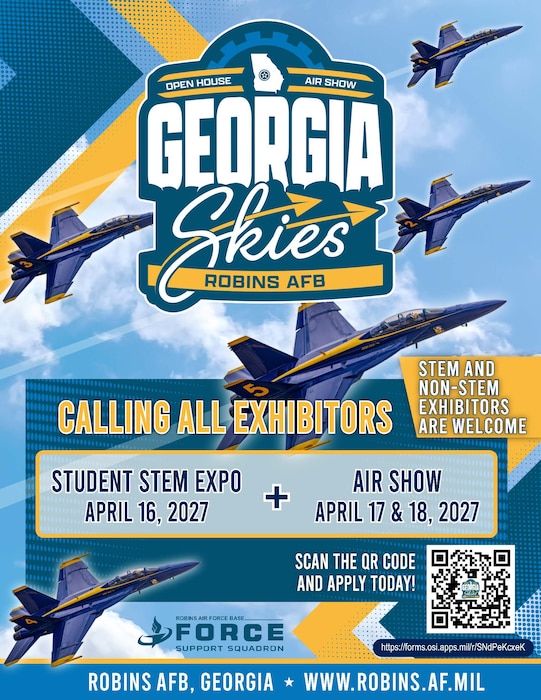 Graphic shows logo for air show and the Navy Blue Angels