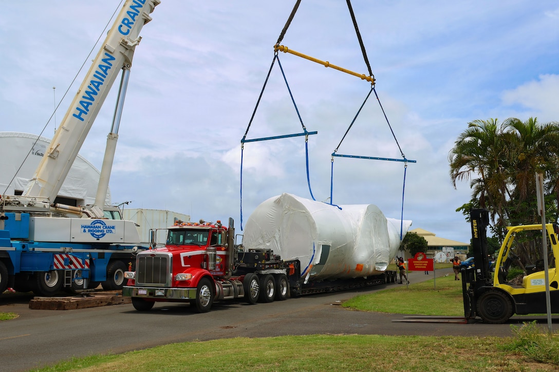 A fuselage training system sits on a truck at Marine Corps Base Hawaii, Aug. 4, 2026. Marine Aviation Training System Site Kaneohe Bay, 1st Marine Aircraft Wing, received its first KC-130J  fuselage trainer from Lockheed Martin. The FuT prepares aircrew for the full range of KC-130J missions without the operational Burden of flying the actual aircraft. (U.S. Marine Corps photo by Sgt. Anabelle Reed-O’Brien)