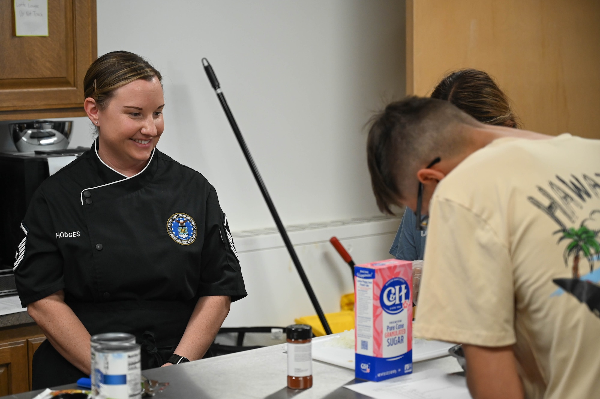 People participating in a cooking class.